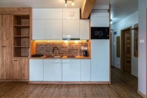 Kuchyň nebo kuchyňský kout v ubytování APARTAMENT D3