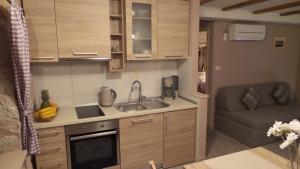 Kuchyň nebo kuchyňský kout v ubytování Apartments Dvor