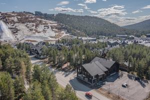 una vista aérea de una estación de esquí con una montaña en Levillas Platinum 2B2 en Levi