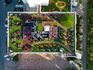 Blick auf Arkona Strandhotel aus der Vogelperspektive