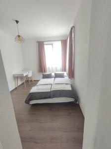 a bedroom with a large bed and a window at Cozy Rooms Panagyurishte in Panagyurishte