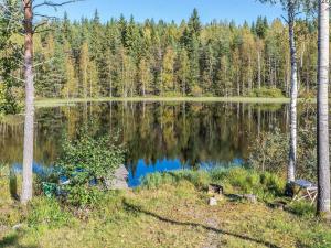 a lake in the middle of a forest at Holiday Home Koskenniska by Interhome in Kortteinen