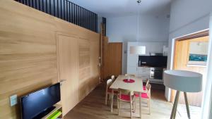 Televízia a/alebo spoločenská miestnosť v ubytovaní Bodensee-Ferienwohnung Am Ruggbach