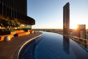 a swimming pool on the roof of a building at Spire Residences by the Spire Manager in Brisbane