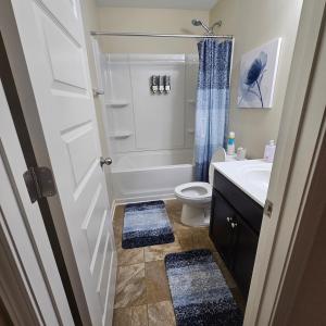 a bathroom with a toilet and a sink at Elizabeth Experiences in Atlanta