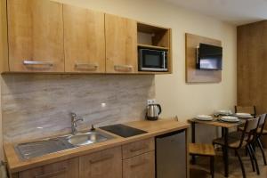 Kuchyň nebo kuchyňský kout v ubytování Apartmány Family Nová Lesná