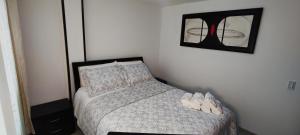 En eller flere senge i et værelse på ApartaHotel Modelia con Parqueadero