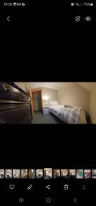 Ένα ή περισσότερα κρεβάτια σε δωμάτιο στο Longford Holiday Blue Sky Self Catering Cottage