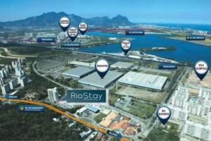 un mapa de la ciudad de rrisky con un puerto en RIOSTAY FLAT´s (RioCentro, Jeunesse Arena e Rock-in-Rio), en Río de Janeiro
