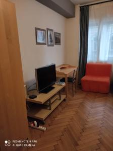 Televízia a/alebo spoločenská miestnosť v ubytovaní Coronation Apartment