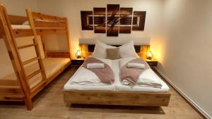 sypialnia z dwoma łóżkami piętrowymi i drabiną w obiekcie Apartment-Alpenfantasie w mieście Zell am See +20 zdjęć