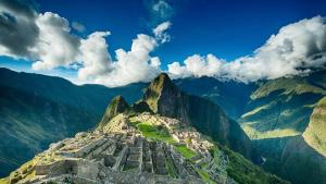 an aerial view of the machu picchu mountain at Welcome Cusco Hostel in Cusco