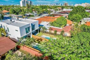 an aerial view of a city with buildings at Paradise House w Pool & Yard in Miami