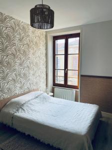 Postel nebo postele na pokoji v ubytování Appartement centre de Charlieu