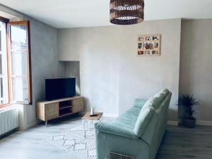 TV a/nebo společenská místnost v ubytování Appartement centre de Charlieu