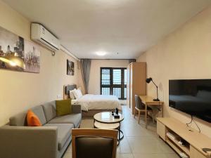 Кът за сядане в WESU Weisu Service Apartment - Shenzhen University Nanshan Science and Technolog Park