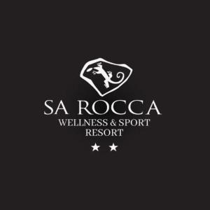 a logo for a wellness and sport resort at Sa Rocca Sport e Resort in Guspini
