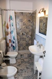 TiglioleにあるGuest House La Carolinaのバスルーム(トイレ、洗面台、シャワー付)