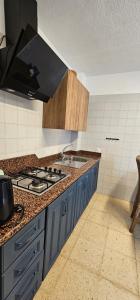 a kitchen with a stove and a counter top at Viñas by Villas Rinamar in Playa de las Americas