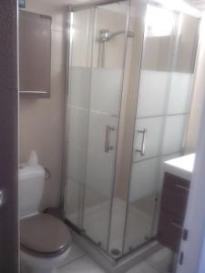 ル・バルカレスにあるMarendes Des Palombes 2のバスルーム(シャワー、トイレ、洗面台付)