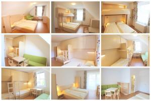 A bed or beds in a room at Jugendgästehaus St. Gilgen