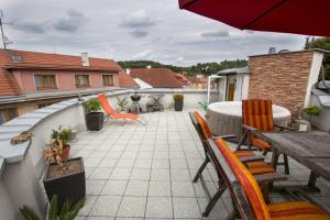 En balkon eller terrasse på Pension u Lašanů