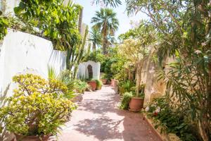 a walkway in a garden with plants at Siculandia Residence in Mazara del Vallo