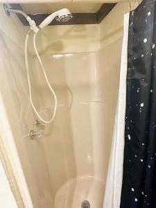 a shower with a hose in a bathroom at Acorn Hideaways Canton Escape to Neverland Suite for 3 in Canton