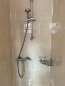 a shower with a hose in a bathroom at Ashton Gate Mews in Bristol