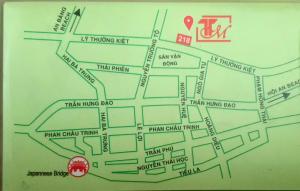 een tekening van een kaart van het station bij Nhà nghỉ 218 in Hội An