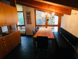 A kitchen or kitchenette at Crap da Flem - 3.5 Zimmer Ferienwohnung am Sonnenhang von Flims