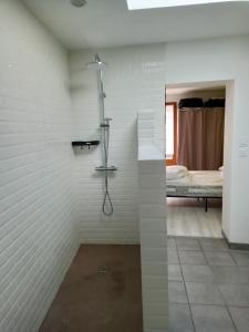 Ванная комната в Maison de 3 chambres avec jardin clos et wifi a Quettehou