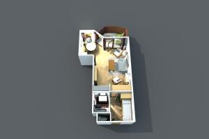 a rendering of a floor plan at Le Lodge des marmottes - Calme, cosy, vue nature in Les Orres