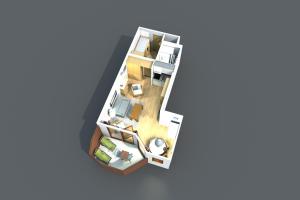 a rendering of a floor plan at Le Lodge des marmottes - Calme, cosy, vue nature in Les Orres