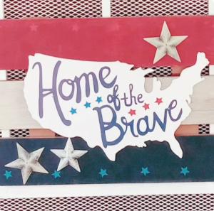 a sign that says home of the brave with stars at *All-American Home Minutes From Case/UH/Cle Clinic in Cleveland Heights