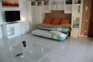 ein Schlafzimmer mit einem Bett und einem TV. in der Unterkunft Urbanizacion La Roca Estudio in Torremolinos