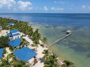 una vista aérea de la playa en un complejo en Sapphire Beach Resort , en San Pedro