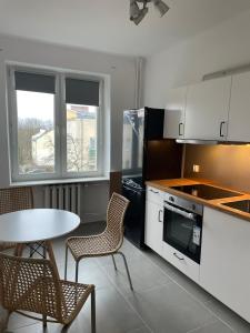 Kuchyň nebo kuchyňský kout v ubytování Apartament Piesza