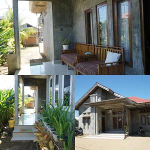 a collage of two pictures of a house at Jomariz Homestay in Labuan Bajo
