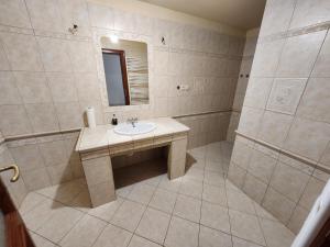 a bathroom with a sink and a mirror at RG Apartments in Šamorín