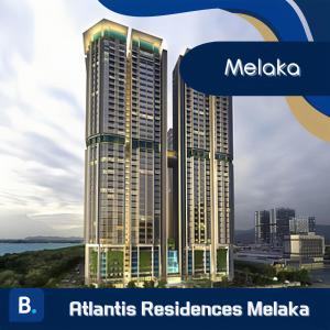 una representación de un edificio alto con las palabras melaka y la resistencia a la artritis melaka en Atlantis Residences Melaka, en Melaka