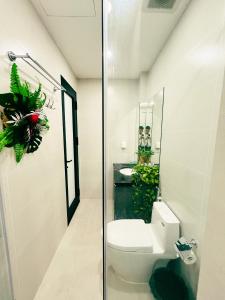 a bathroom with a toilet and a sink at Godidi Homestay&Apartment ( Westlake ) in Hanoi