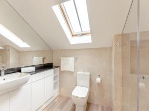 a bathroom with a toilet and a sink and a skylight at Property 3 - Uk44923 in Wroxall