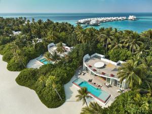 an aerial view of a resort on the beach at Jumeirah Olhahali Island Maldives in North Male Atoll