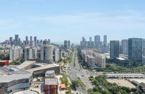 厦门景观或在酒店看到的城市景观