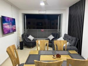 Posezení v ubytování Hermoso apartamento para descansar en familia