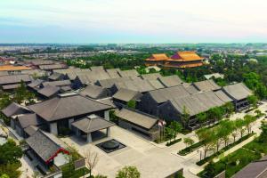 an overhead view of a group of buildings with roofs at JW Marriott Hotel Qufu in Qufu