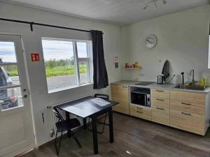 Kuchyň nebo kuchyňský kout v ubytování Apartment Skógafoss