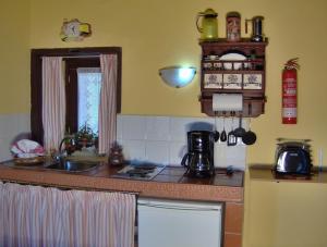 eine Küche mit einer Spüle und einer Arbeitsplatte in der Unterkunft Apartment im englischen Stil mit Meerblick in Icod de los Vinos