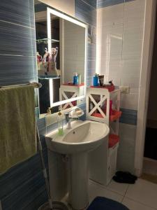 a bathroom with a sink and a mirror at Gardenia city , Nasr city in Cairo